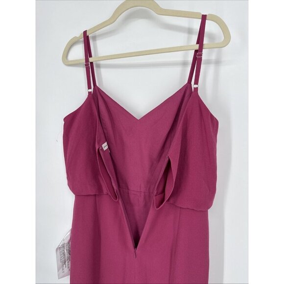 New Dress The Population Size Medium Pink Alondra Cocktail Midi Dress Hibiscus - Picture 8 of 12